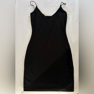 Papaya Black Bodycon Slip Dress Small Spaghetti Strap Stretch Mini